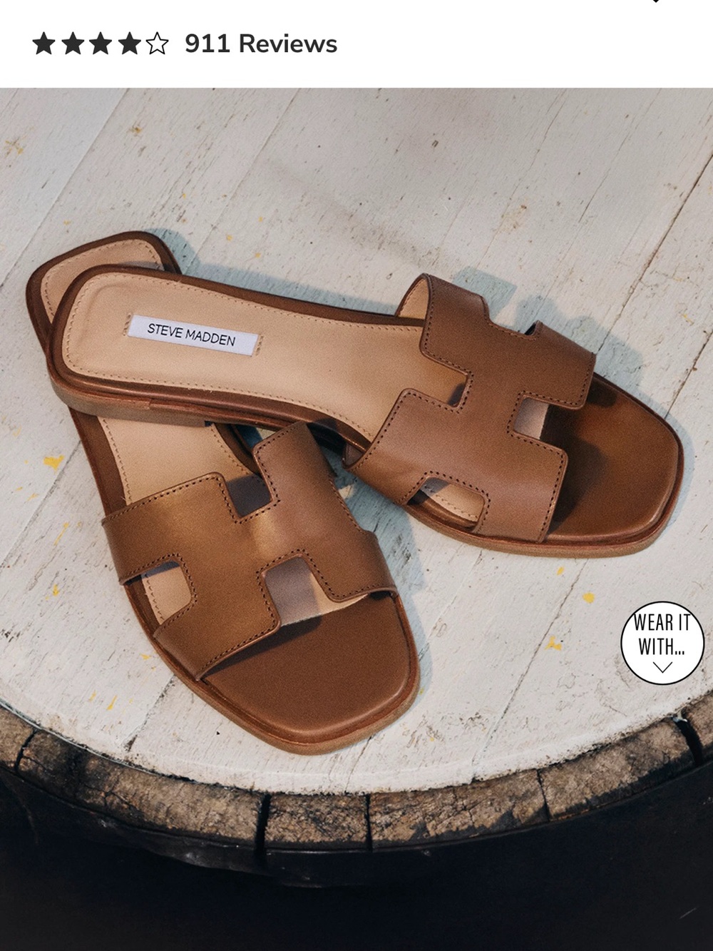 Steve Madden Hadyn Tan Leather Sandals